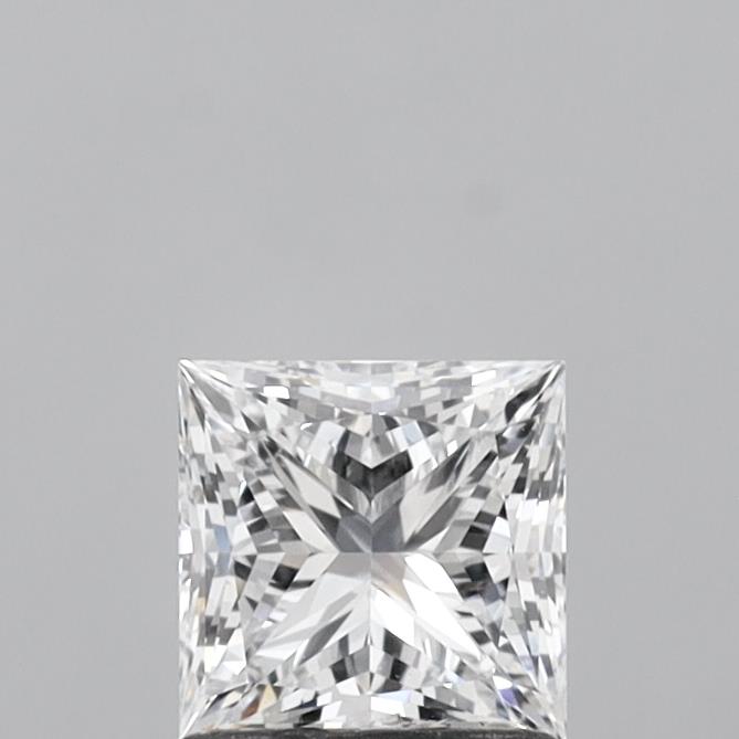 1.06 Carat Princess Shaped, Ideal Cut, D Color, VVS2 Clarity, IGI Certified Lab Grown Diamond
