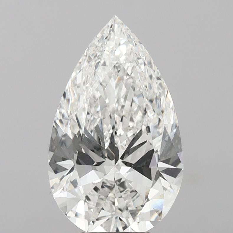 5.03 Carat Pear Shaped, Ideal Cut, F Color, VVS2 Clarity, IGI Certified Lab Grown Diamond