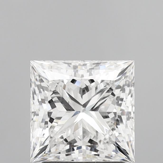 2.10 Carat Princess Shaped, Ideal Cut, E Color, VVS2 Clarity, IGI Certified Lab Grown Diamond