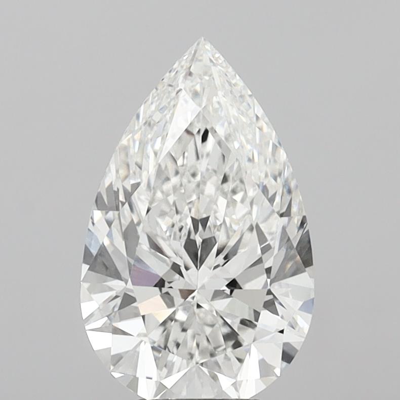 5.05 Carat Pear Shaped, Ideal Cut, F Color, VVS2 Clarity, IGI Certified Lab Grown Diamond