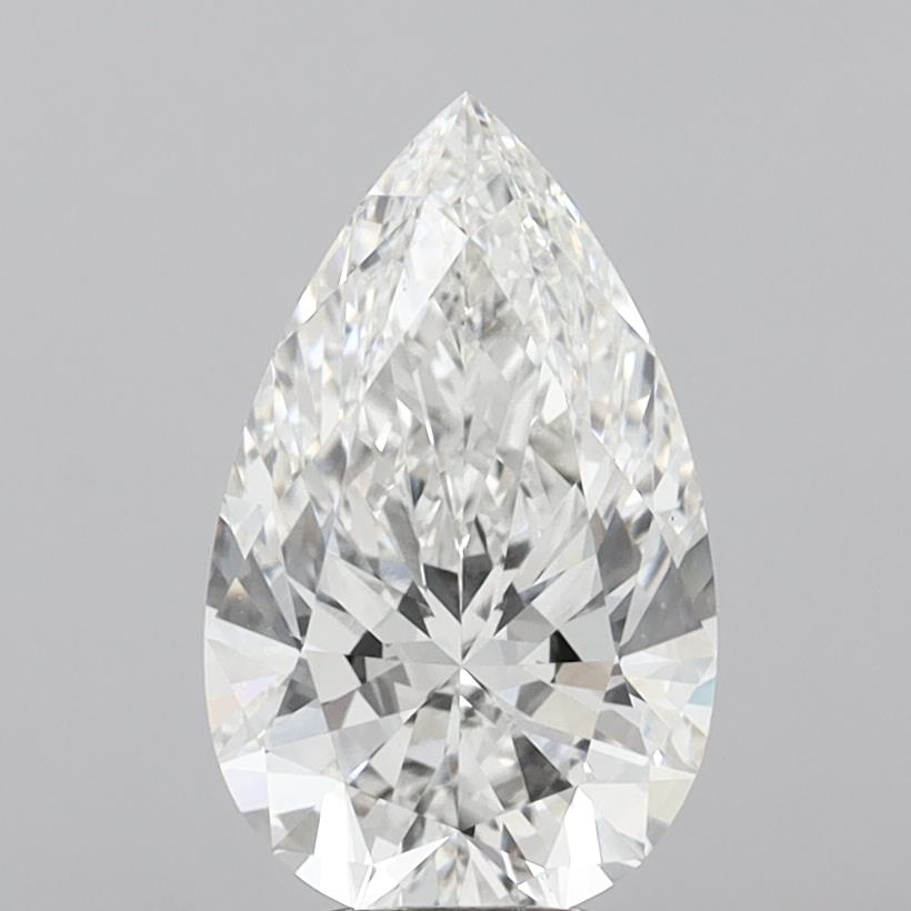 5.07 Carat Pear Shaped, Ideal Cut, F Color, VVS2 Clarity, IGI Certified Lab Grown Diamond