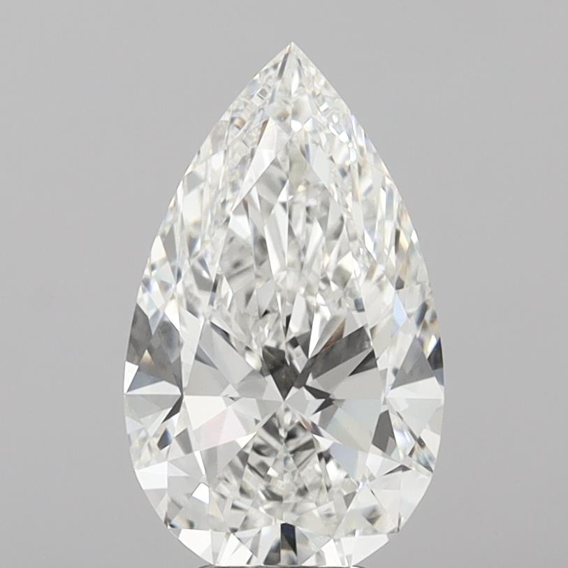 5.04 Carat Pear Shaped, Ideal Cut, F Color, VVS2 Clarity, IGI Certified Lab Grown Diamond