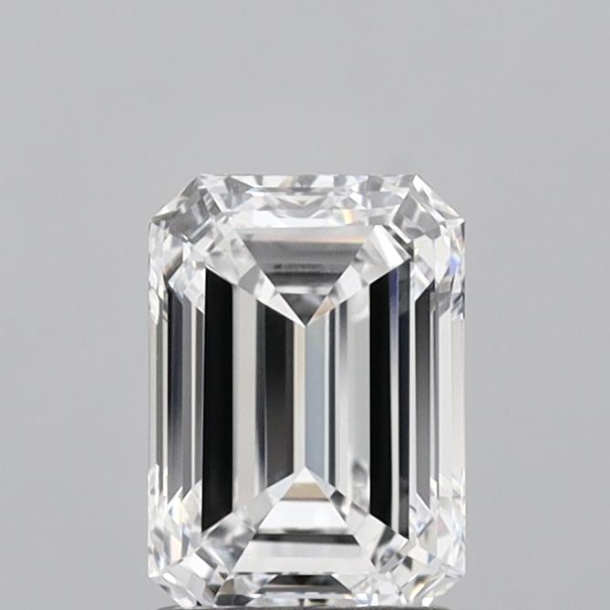 1.48 Carat Emerald Shaped, Ideal Cut, D Color, VVS2 Clarity, IGI Certified Lab Grown Diamond