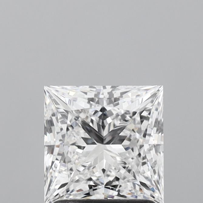 1.56 Carat Princess Shaped, Ideal Cut, D Color, VVS2 Clarity, IGI Certified Lab Grown Diamond