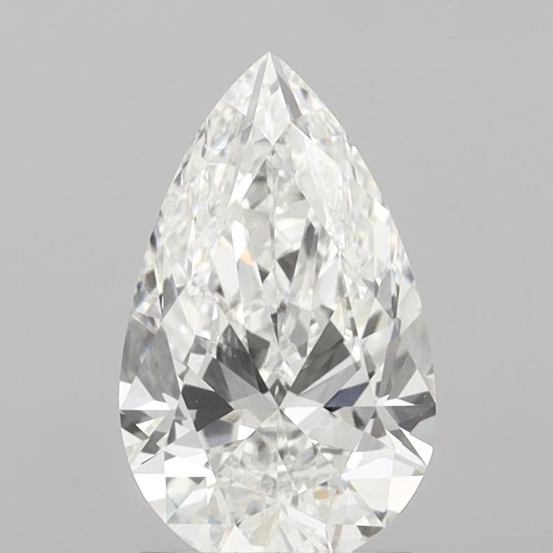 2.01 Carat Pear Shaped, Ideal Cut, F Color, VVS2 Clarity, IGI Certified Lab Grown Diamond