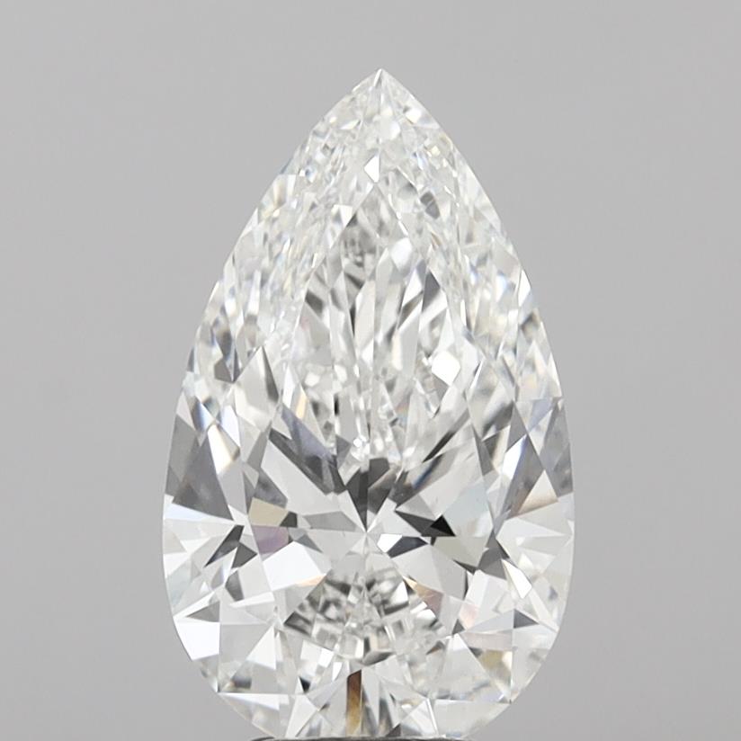 5.09 Carat Pear Shaped, Ideal Cut, E Color, VVS2 Clarity, IGI Certified Lab Grown Diamond
