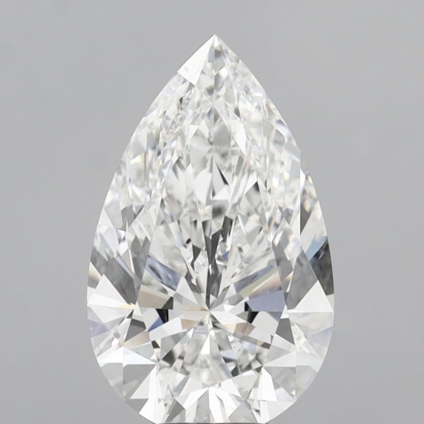 6.04 Carat Pear Shaped, Ideal Cut, E Color, VVS2 Clarity, IGI Certified Lab Grown Diamond