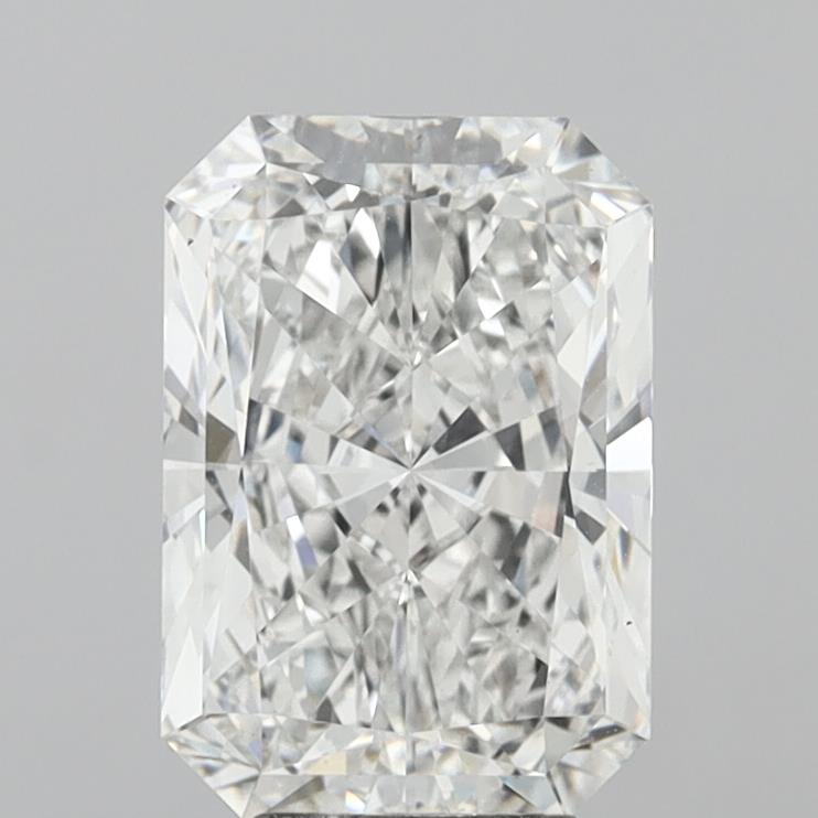 6.04 Carat Radiant Shaped, Ideal Cut, E Color, VVS2 Clarity, IGI Certified Lab Grown Diamond