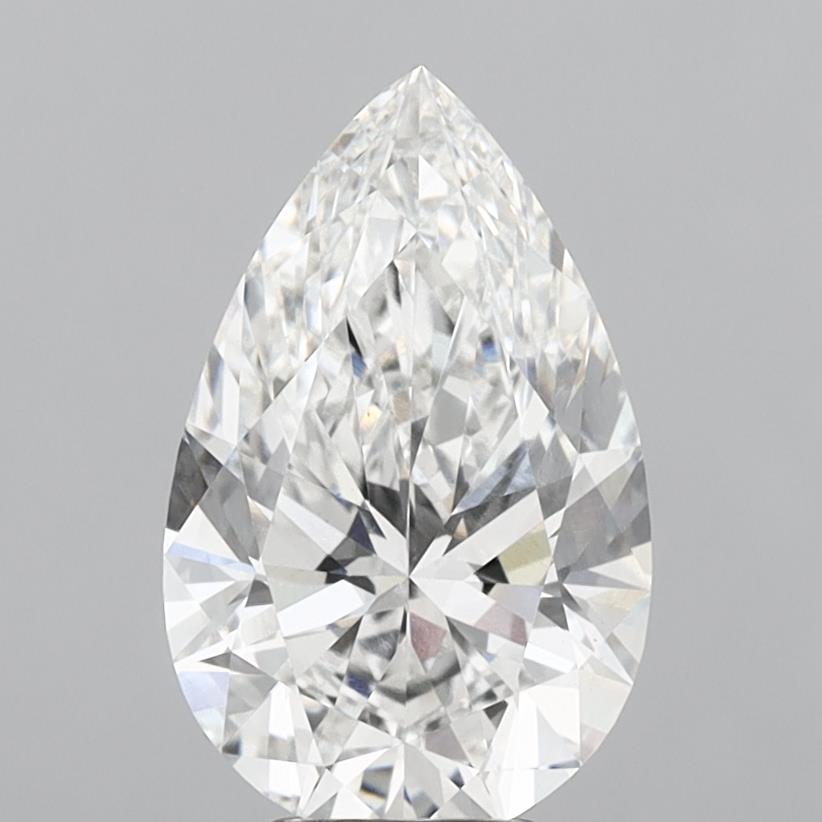 4.77 Carat Pear Shaped, Ideal Cut, E Color, VVS2 Clarity, IGI Certified Lab Grown Diamond