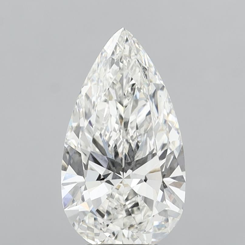 3.80 Carat Pear Shaped, Ideal Cut, F Color, VVS2 Clarity, IGI Certified Lab Grown Diamond