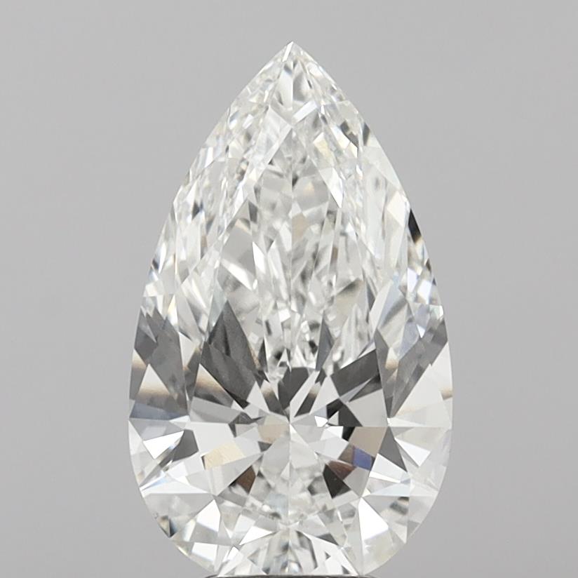 5.09 Carat Pear Shaped, Ideal Cut, F Color, VVS2 Clarity, IGI Certified Lab Grown Diamond