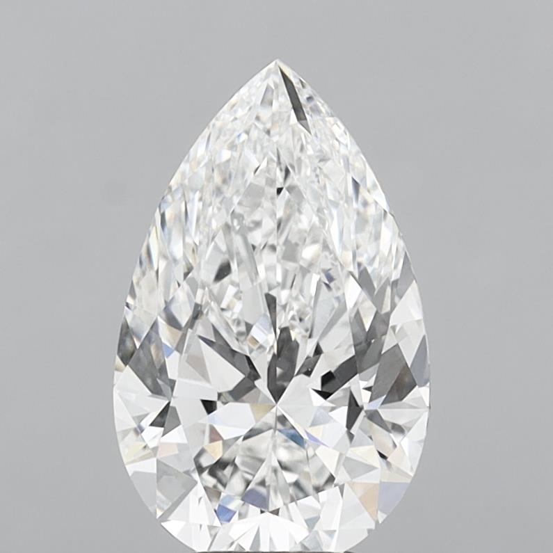 5.08 Carat Pear Shaped, Ideal Cut, E Color, VVS2 Clarity, IGI Certified Lab Grown Diamond