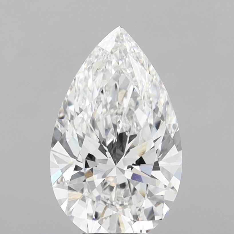 5.04 Carat Pear Shaped, Ideal Cut, F Color, VVS2 Clarity, IGI Certified Lab Grown Diamond