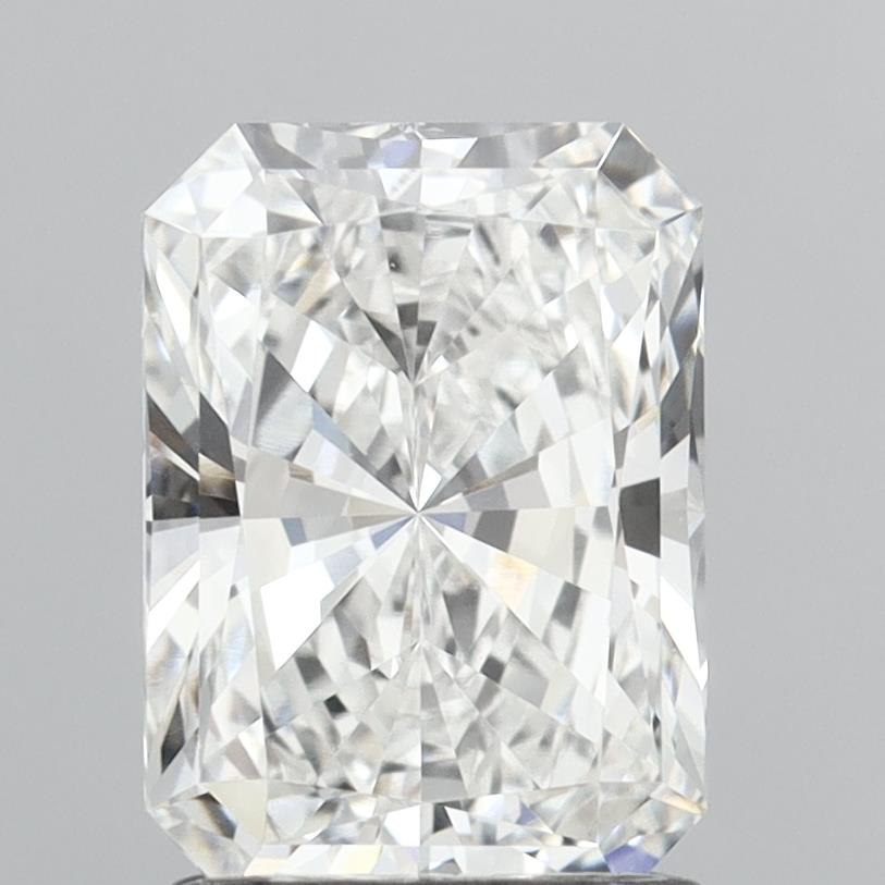 1.92 Carat Radiant Shaped, Ideal Cut, E Color, VVS2 Clarity, IGI Certified Lab Grown Diamond