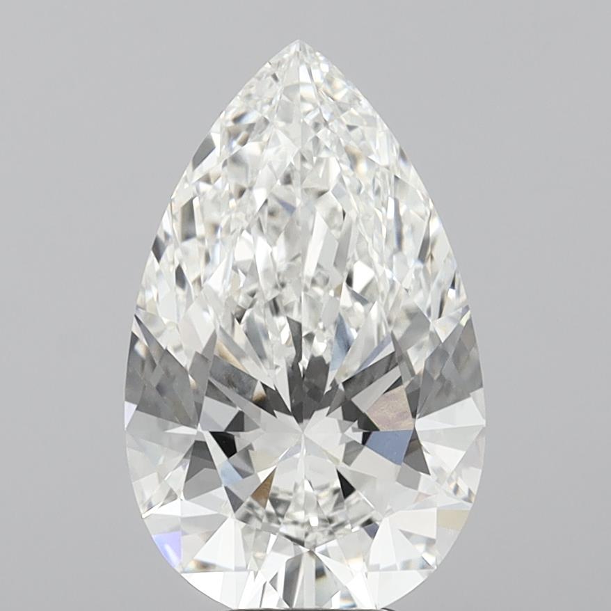 7.10 Carat Pear Shaped, Ideal Cut, F Color, VVS2 Clarity, IGI Certified Lab Grown Diamond