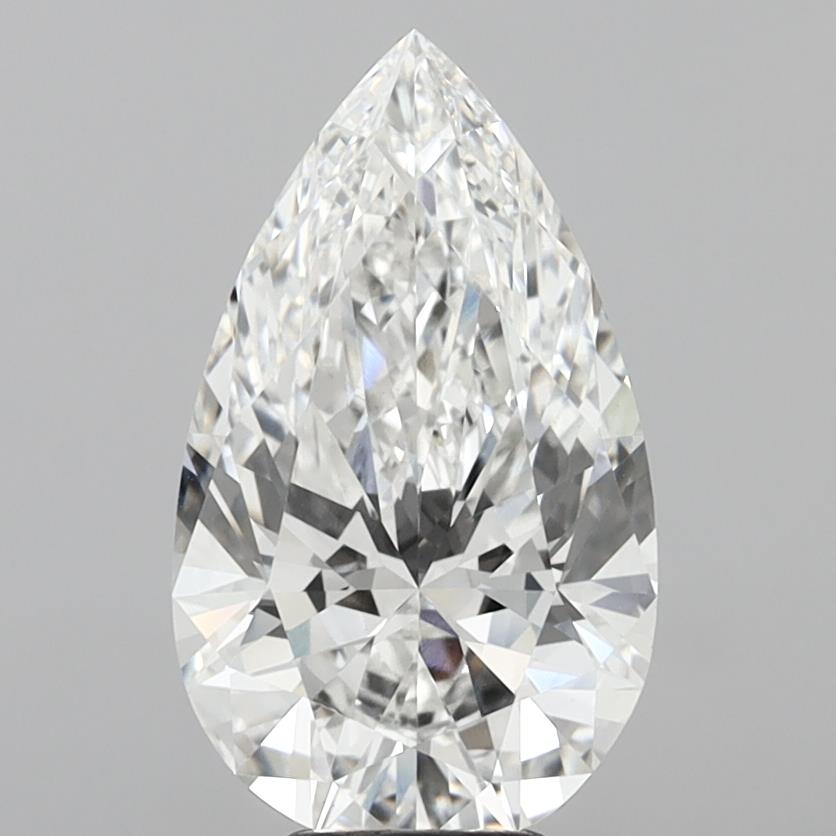 6.08 Carat Pear Shaped, Ideal Cut, E Color, VVS2 Clarity, IGI Certified Lab Grown Diamond