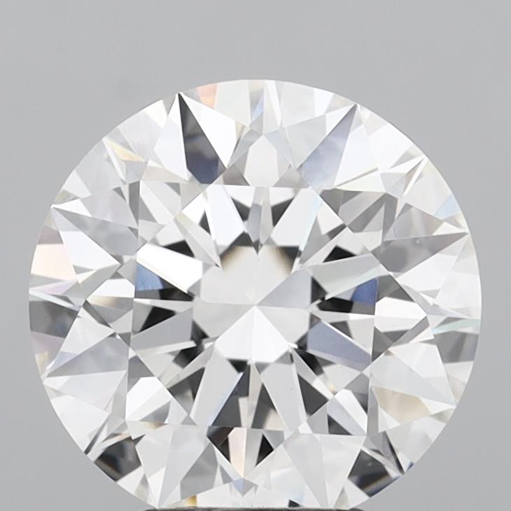 4.10 Carat Round Shaped, Excellent Cut, F Color, VVS2 Clarity, IGI Certified Lab Grown Diamond