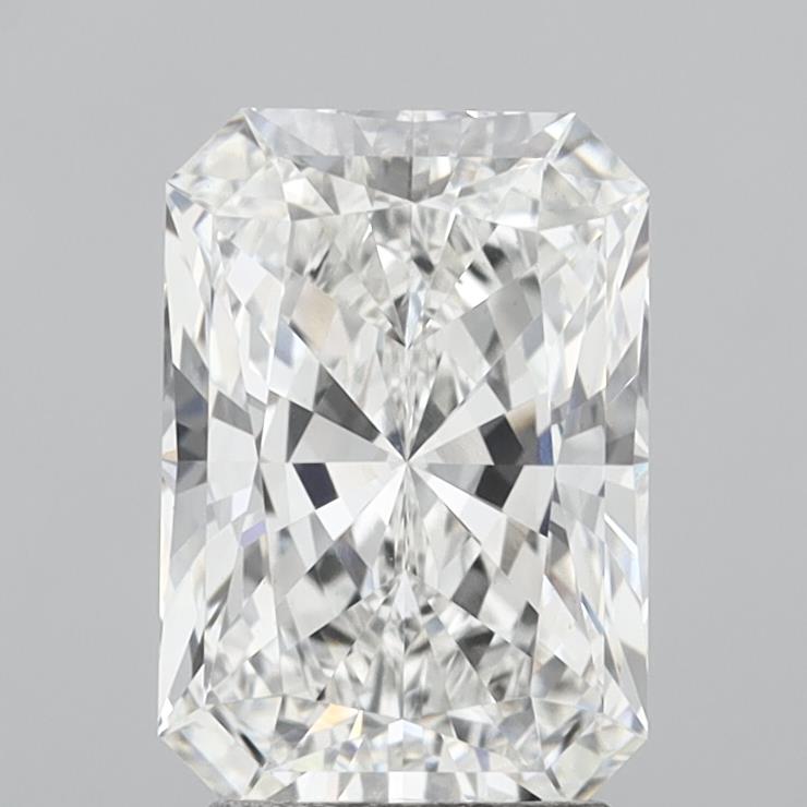 3.09 Carat Radiant Shaped, Ideal Cut, F Color, VVS2 Clarity, IGI Certified Lab Grown Diamond