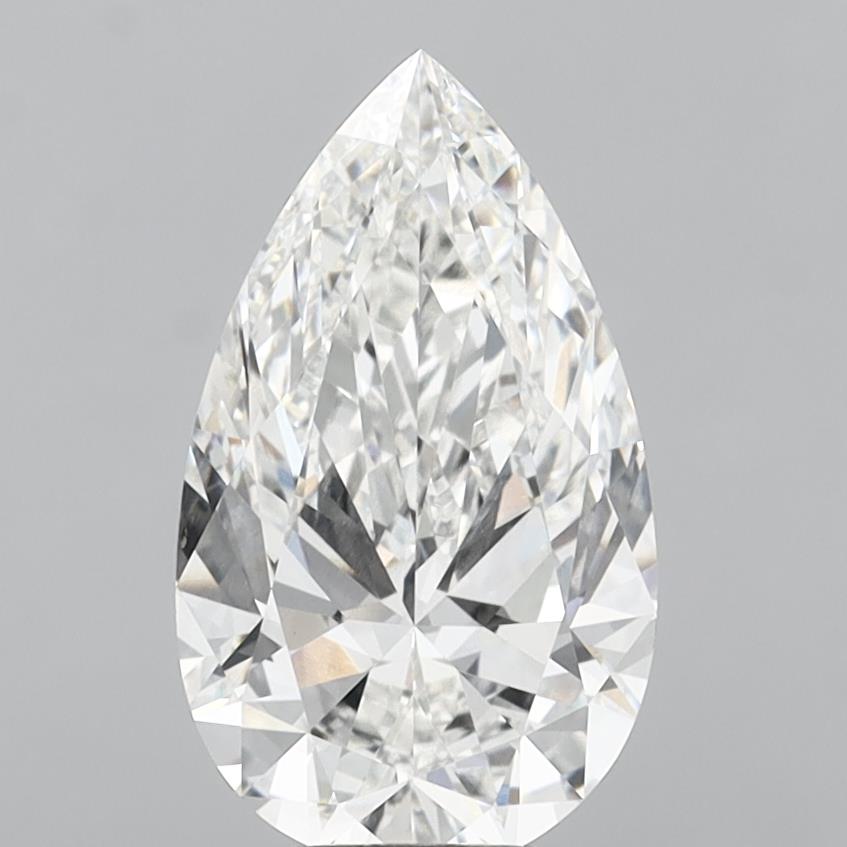 6.08 Carat Pear Shaped, Ideal Cut, G Color, VVS2 Clarity, IGI Certified Lab Grown Diamond