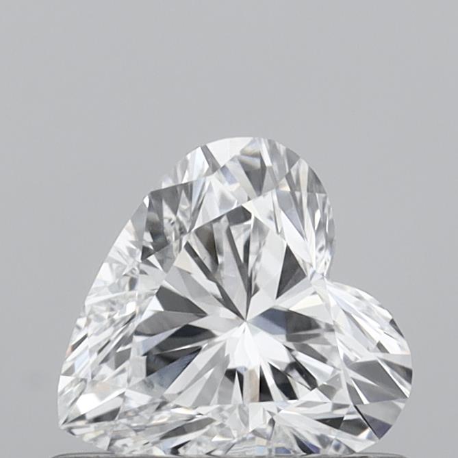 0.53 Carat Heart Shaped, Very Good Cut, D Color, VVS2 Clarity, IGI Certified Lab Grown Diamond