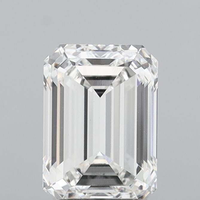 2.20 Carat Emerald Shaped, Ideal Cut, E Color, VVS2 Clarity, IGI Certified Lab Grown Diamond