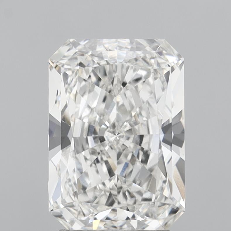 3.04 Carat Radiant Shaped, Ideal Cut, F Color, VS1 Clarity, IGI Certified Lab Grown Diamond