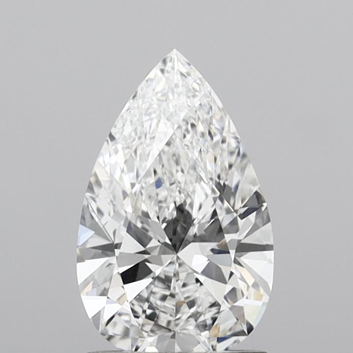 1.37 Carat Pear Shaped, Ideal Cut, D Color, VS1 Clarity, IGI Certified Lab Grown Diamond
