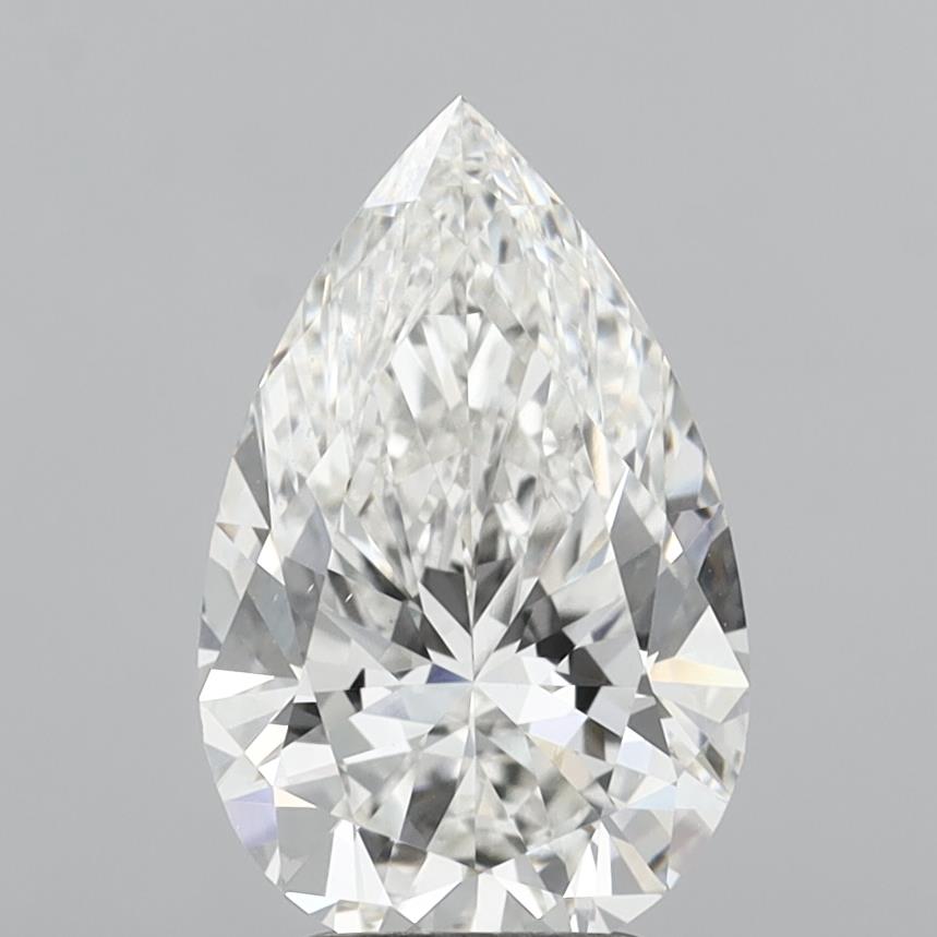 3.09 Carat Pear Shaped, Ideal Cut, F Color, VS1 Clarity, IGI Certified Lab Grown Diamond