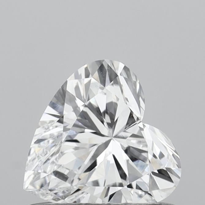 0.53 Carat Heart Shaped, Very Good Cut, D Color, VVS2 Clarity, IGI Certified Lab Grown Diamond