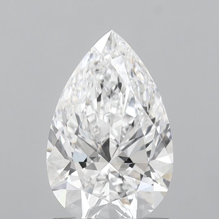1.36 Carat Pear Shaped, Ideal Cut, D Color, VVS2 Clarity, IGI Certified Lab Grown Diamond