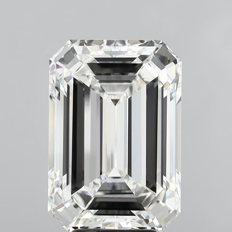 7.08 Carat Emerald Shaped, Ideal Cut, F Color, VVS2 Clarity, IGI Certified Lab Grown Diamond