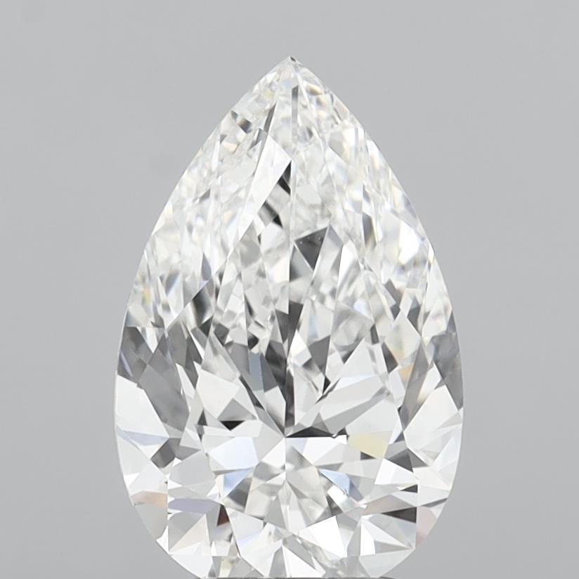 3.09 Carat Pear Shaped, Ideal Cut, F Color, VVS2 Clarity, IGI Certified Lab Grown Diamond