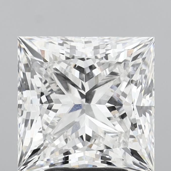 4.08 Carat Princess Shaped, Ideal Cut, E Color, VVS2 Clarity, IGI Certified Lab Grown Diamond