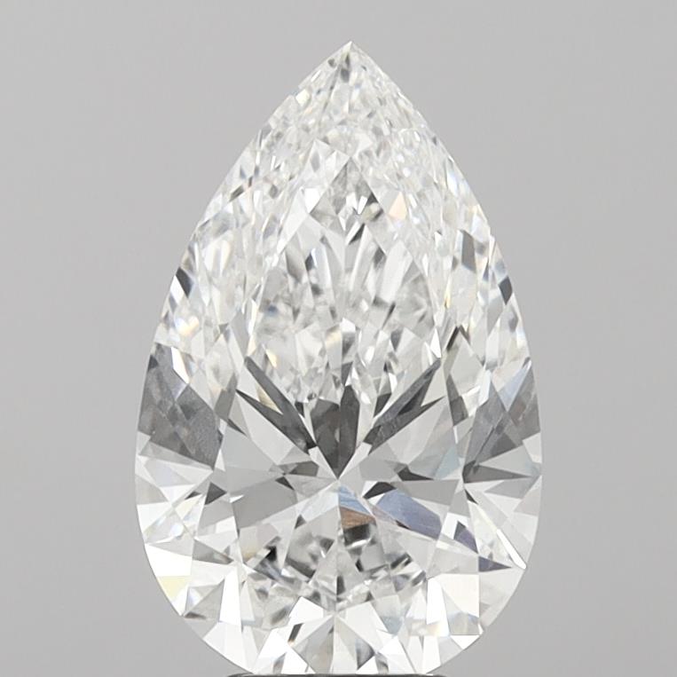 4.76 Carat Pear Shaped, Ideal Cut, E Color, VVS2 Clarity, IGI Certified Lab Grown Diamond