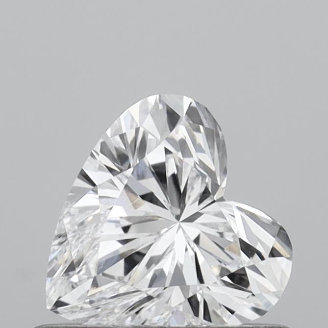 0.53 Carat Heart Shaped, Very Good Cut, D Color, VVS2 Clarity, IGI Certified Lab Grown Diamond