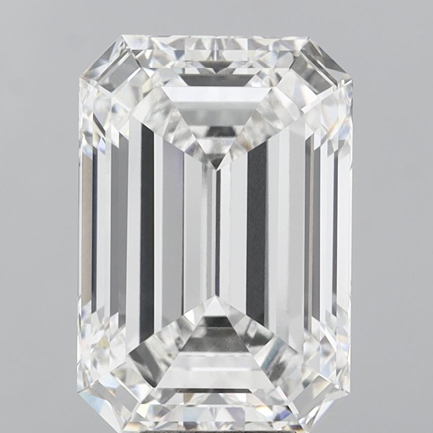 10.04 Carat Emerald Shaped, Ideal Cut, F Color, VVS2 Clarity, IGI Certified Lab Grown Diamond