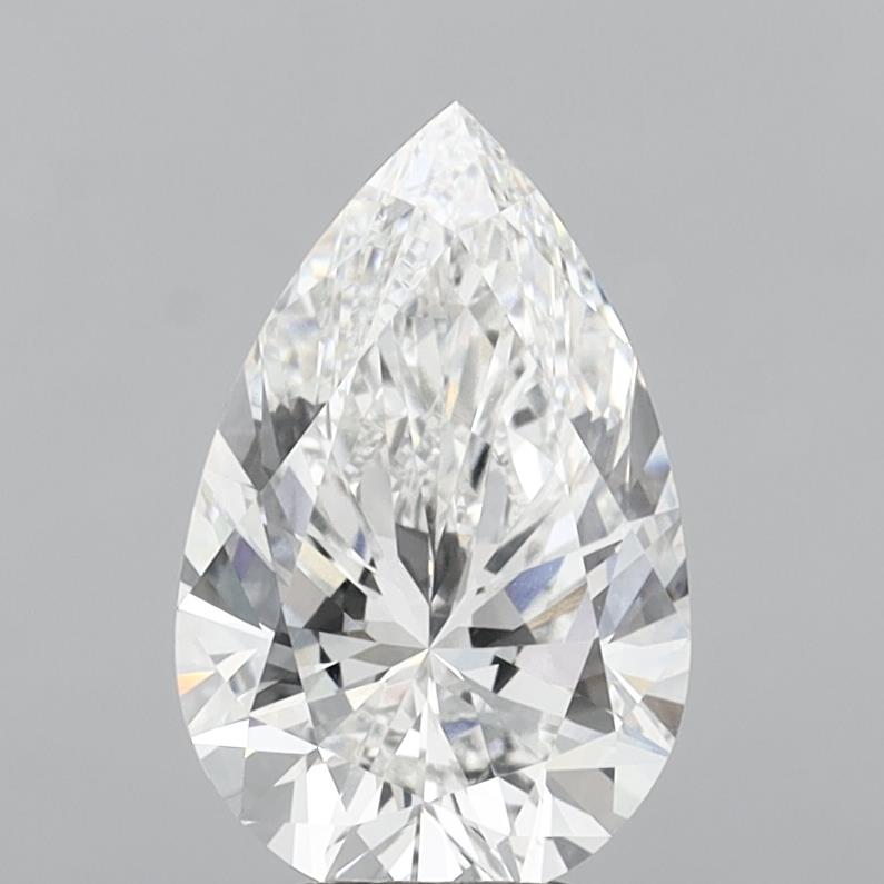 5.08 Carat Pear Shaped, Ideal Cut, E Color, VVS2 Clarity, IGI Certified Lab Grown Diamond
