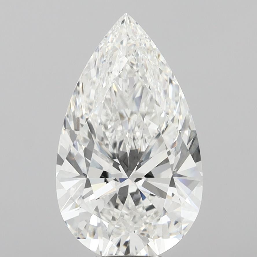 7.09 Carat Pear Shaped, Ideal Cut, F Color, VVS2 Clarity, IGI Certified Lab Grown Diamond