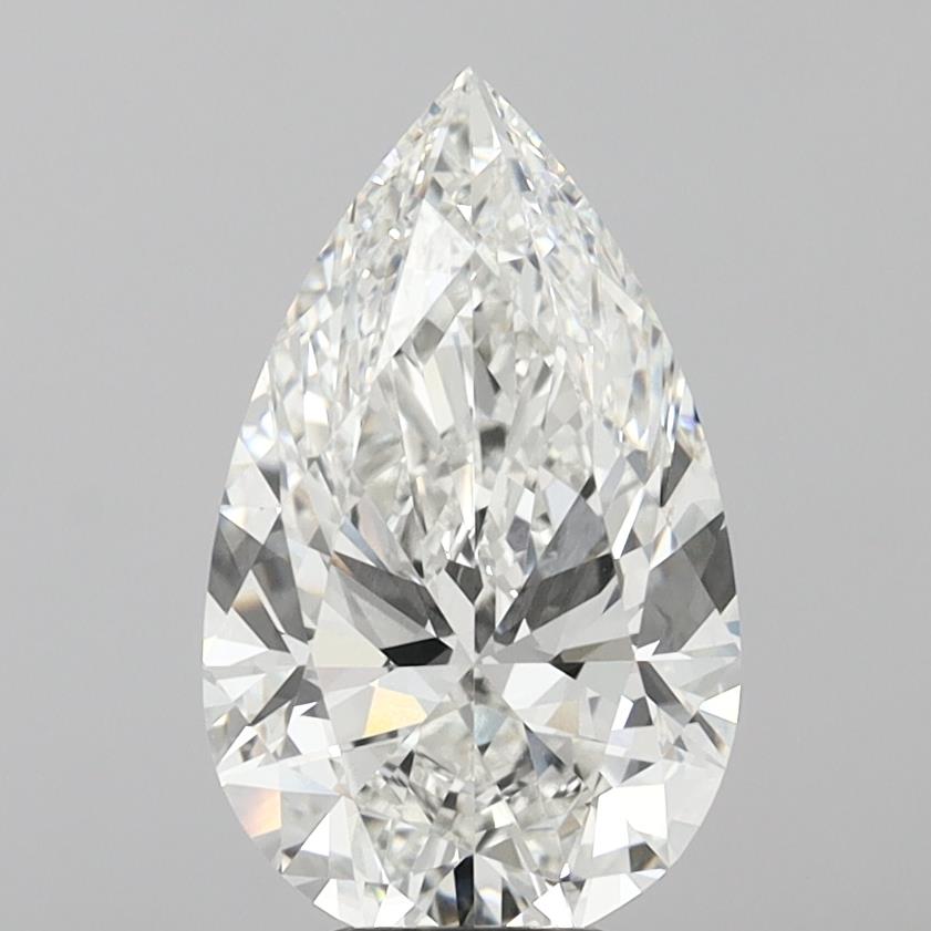6.06 Carat Pear Shaped, Ideal Cut, F Color, VVS2 Clarity, IGI Certified Lab Grown Diamond