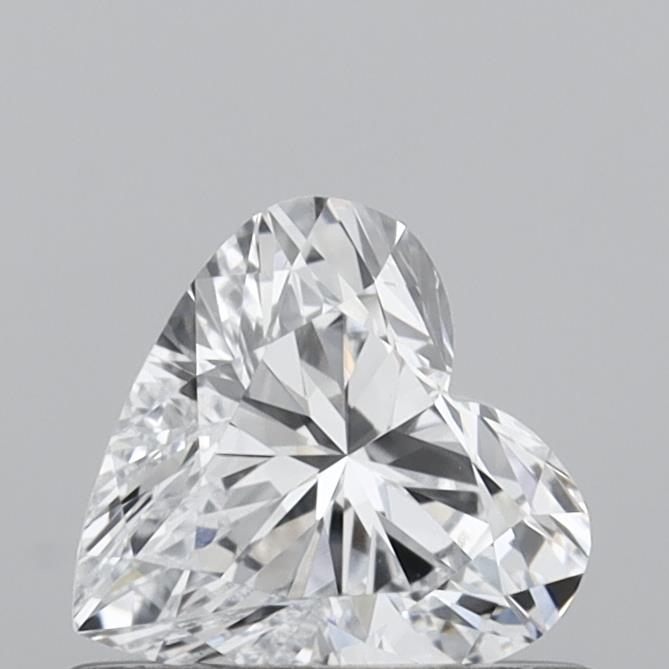 0.54 Carat Heart Shaped, Very Good Cut, D Color, VVS2 Clarity, IGI Certified Lab Grown Diamond