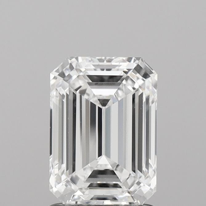 1.59 Carat Emerald Shaped, Ideal Cut, D Color, VVS1 Clarity, IGI Certified Lab Grown Diamond
