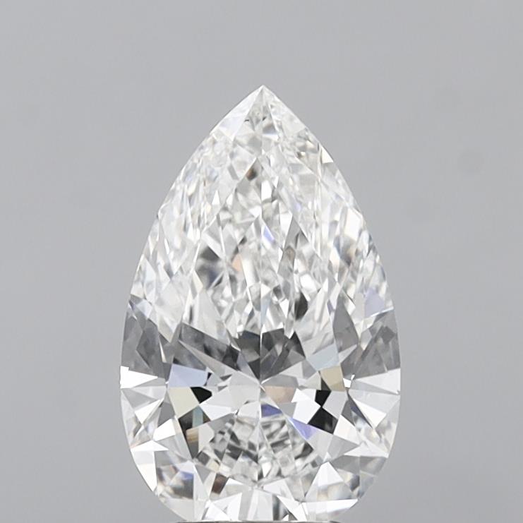3.12 Carat Pear Shaped, Excellent Cut, F Color, VVS2 Clarity, IGI Certified Lab Grown Diamond