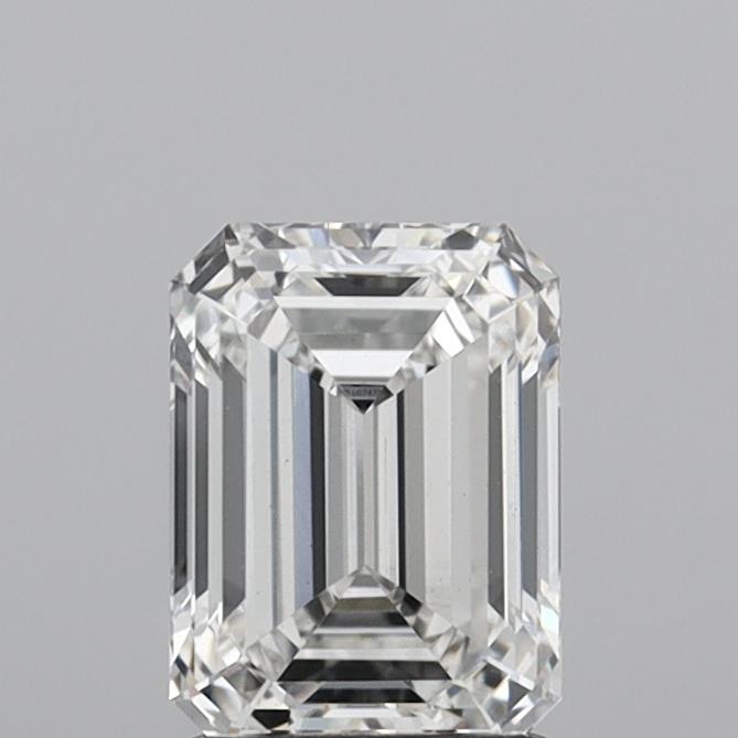 1.56 Carat Emerald Shaped, Ideal Cut, F Color, VVS2 Clarity, IGI Certified Lab Grown Diamond