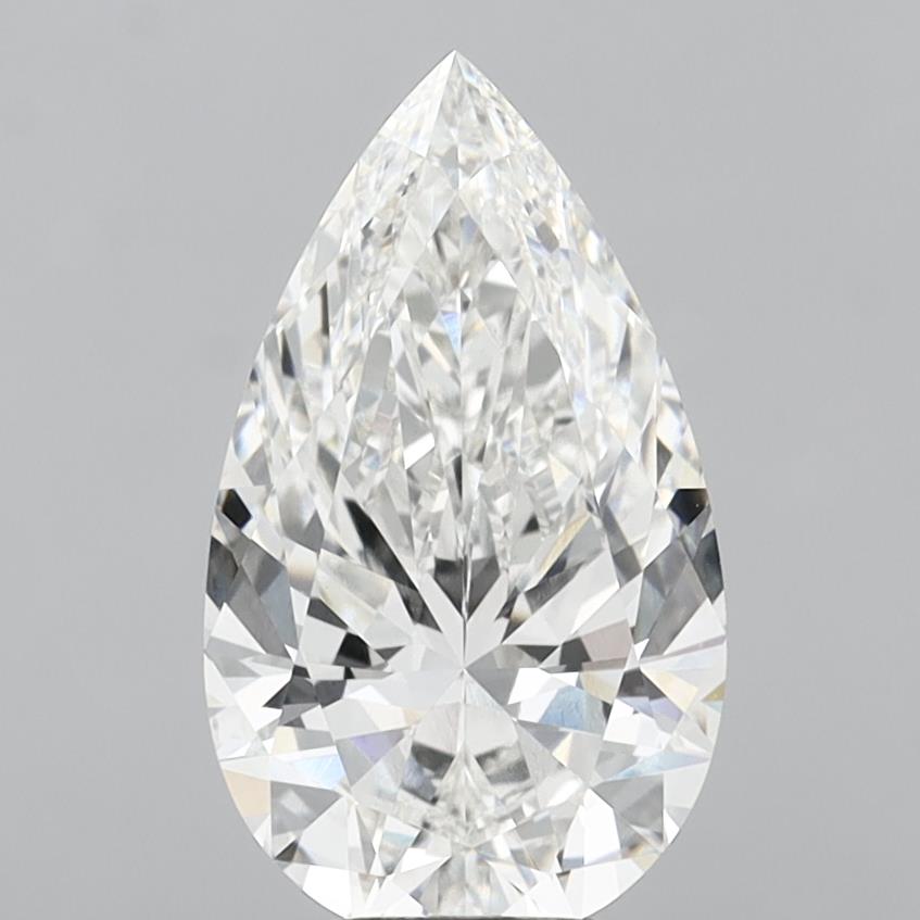 6.03 Carat Pear Shaped, Ideal Cut, F Color, VVS2 Clarity, IGI Certified Lab Grown Diamond