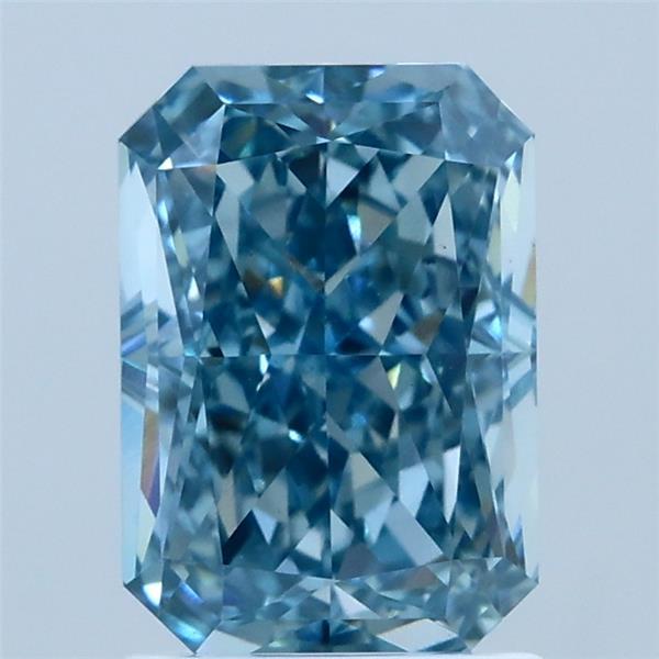 2.04 Carat Radiant Shaped, Excellent Cut, FANCY VIVID BLUE Color, VS1 Clarity, IGI Certified Lab Grown Diamond