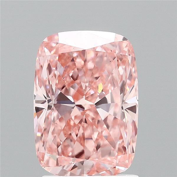 2.08 Carat Cushion Shaped, Ideal Cut, FANCY VIVID PINK Color, VS2 Clarity, IGI Certified Lab Grown Diamond