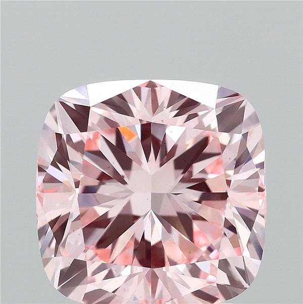 2.80 Carat Cushion Shaped, Ideal Cut, FANCY INTENSE PINK Color, VS1 Clarity, IGI Certified Lab Grown Diamond
