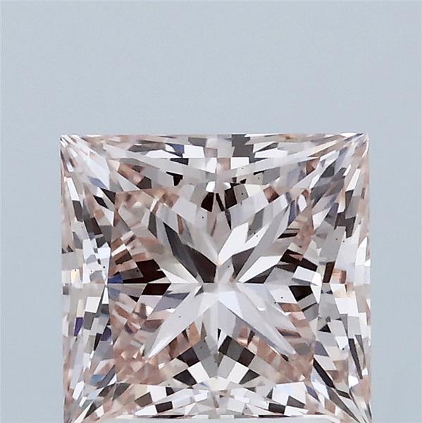 2.07 Carat Princess Shaped, Ideal Cut, FANCY INTENSE PINK Color, VS1 Clarity, IGI Certified Lab Grown Diamond