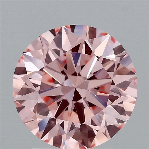 2.41 Carat Round Shaped, Excellent Cut, FANCY INTENSE PINK Color, VS1 Clarity, IGI Certified Lab Grown Diamond