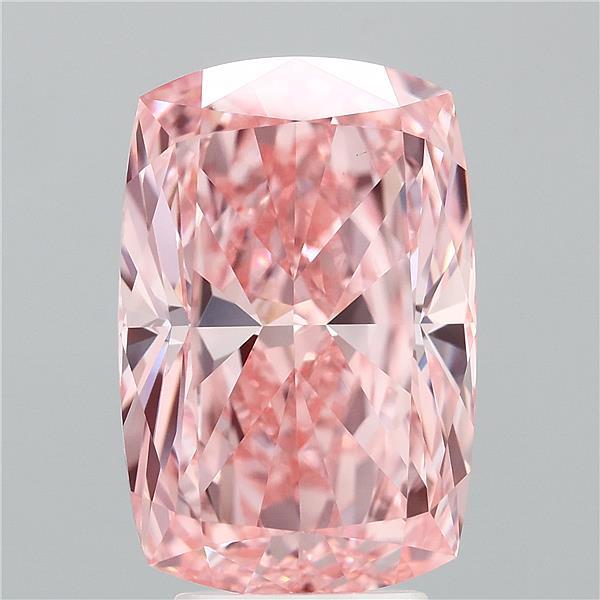 5.05 Carat Cushion Shaped, Ideal Cut, FANCY VIVID PINK Color, VVS2 Clarity, IGI Certified Lab Grown Diamond